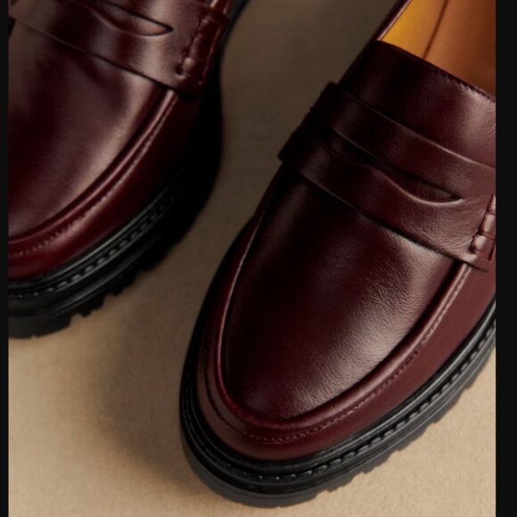 Sezane Albane Loafers Burgundy - Gently Worn Size 8 - Picture 4 of 4